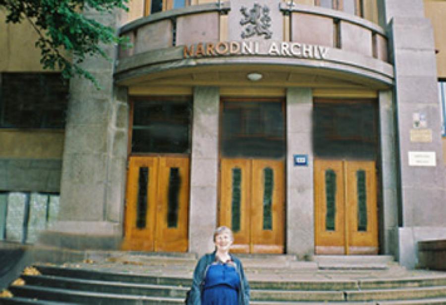 Dottie Speidel at the Czech National Archive