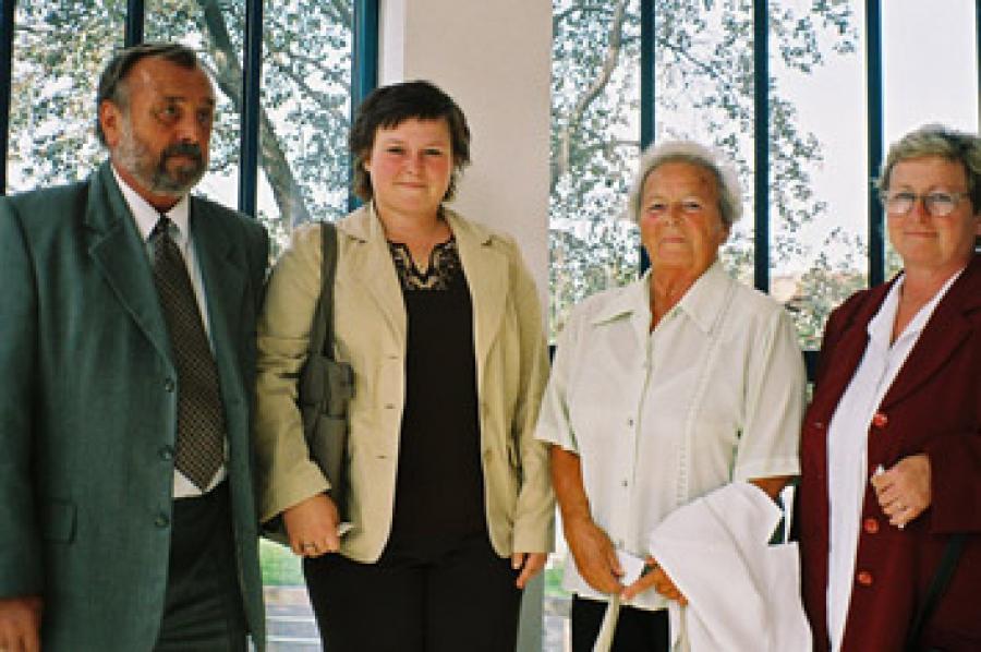 Klara Borovcova with her parents and grandmother