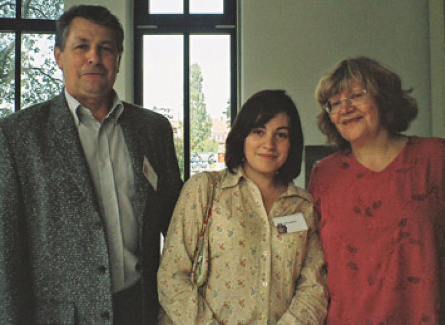 Lenka Vomackova with her parents