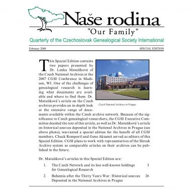 Cover of February 2008 Naše rodina