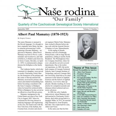 Cover of September 2009 Naše rodina