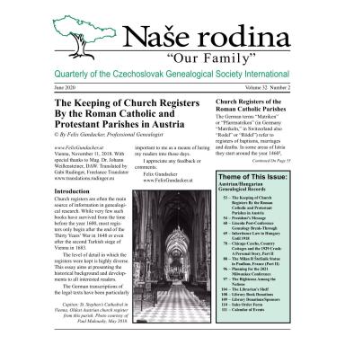 Cover of June 2020 issue of Naše rodina