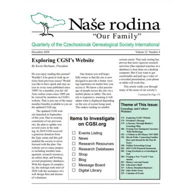 Cover of December 2020 Naše rodina