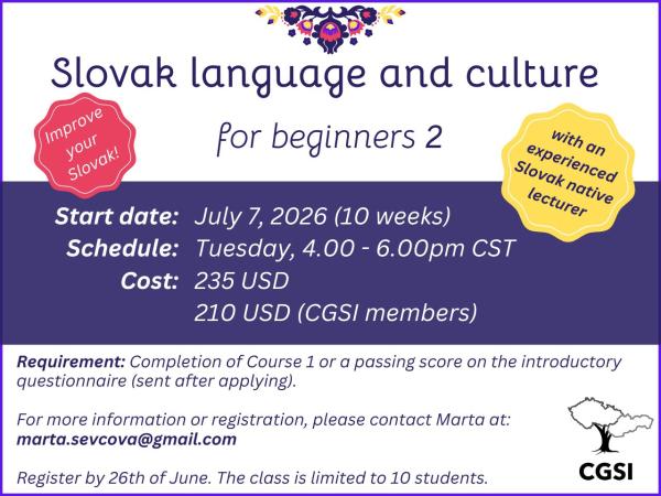 2026 Slovak Summer Courses and Culture for Beginners 